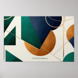 Modern poster minimalistisch met overlappende drie