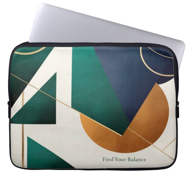 Modern poster minimalistisch met overlappende drie laptop sleeve (Voorkant)