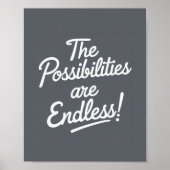 Modern Poster The Possibilities Are Endless - Gray (Voorkant)