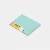 Modern potlood met informatie over leraar en leslo post-it® notes (Schuin)