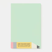 Modern potlood met informatie over leraar en leslo post-it® notes (Voorkant)
