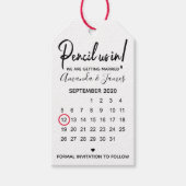 Modern Potlood Noteer Ons In Agenda Bewaar De Datu Cadeaulabel (Voorkant)