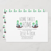 Modern Potted Cactus Greenery Housewarming Party Kaart (Voorkant / Achterkant)