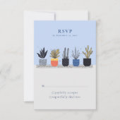 Modern Potted House Planten RSVP-kaart RSVP Kaartje (Voorkant)