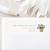 Modern Potted Ivy Return Address Etiket (Insitu)