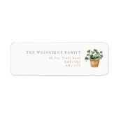 Modern Potted Ivy Return Address Etiket (Voorkant)