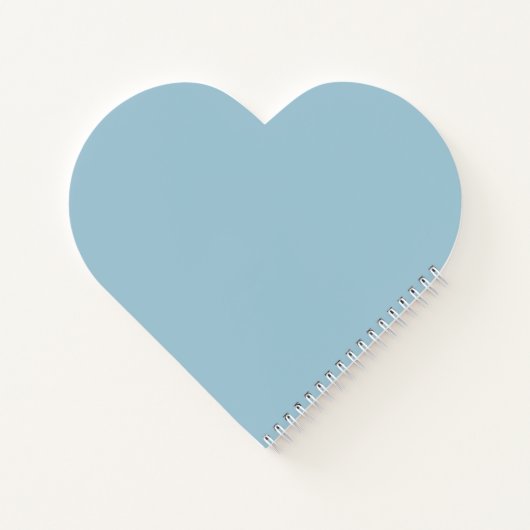 Modern Powder Blue Monogram Heart Notitieboek (Achterkant)