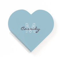 Modern Powder Blue Monogram Heart