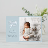 Modern Powder Blue Silver Foil Birth Announcement Folie Feestdagenkaart (Staand Voorkant)