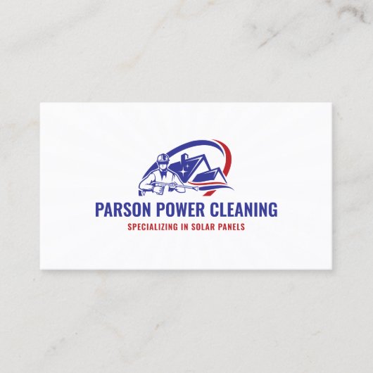 Modern Power Cleaning Logo Visitekaartje (Voorkant)