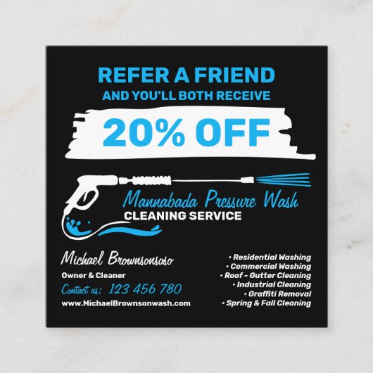 Modern Power House Cleaning Pressure Washing Aanbevelingskaartje (Voorkant)