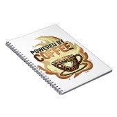 Modern Powered by Coffee – Trendy Coffee Typografi Notitieboek (Rechterzijde)