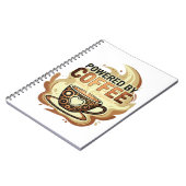 Modern Powered by Coffee – Trendy Coffee Typografi Notitieboek (Linkerzijde)