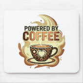 Modern Powered by Coffee – Trendy Koffie Typografi Muismat (Voorkant)