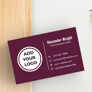 Modern Pr Plum Berry Logo Toevoegen Contact Visite Visitekaartje