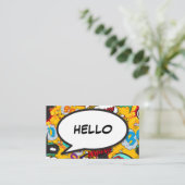 Modern Praatwolk in stripboek HELLO Visitekaartje (Staand voorkant)