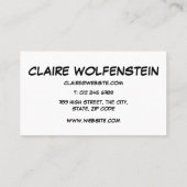 Modern Praatwolk in stripboek HELLO Visitekaartje (Achterkant)