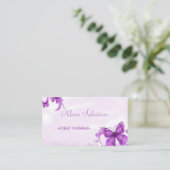 Modern prachtig mooi Paars met vlinder Visitekaartje (Staand voorkant)