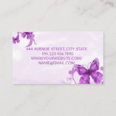 Modern prachtig mooi Paars met vlinder Visitekaartje (Achterkant)