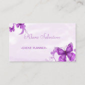 Modern prachtig mooi Paars met vlinder Visitekaartje (Voorkant)