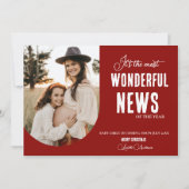 Modern Prachtige nieuwe kerstzwangerschap Kaart (Voorkant)