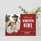 Modern Prachtige nieuwe kerstzwangerschap Kaart (Staand voorkant)