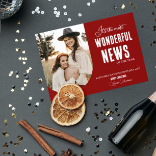 Modern Prachtige nieuwe kerstzwangerschap Kaart