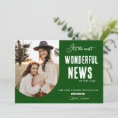 Modern Prachtige nieuwe kerstzwangerschap Kaart (Staand voorkant)