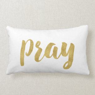 Modern Pray in Gold Decorative Kussen