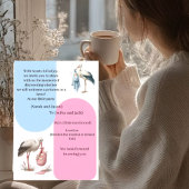 Modern Pregnancy Announcement Card - Bilingual Ara Kaart