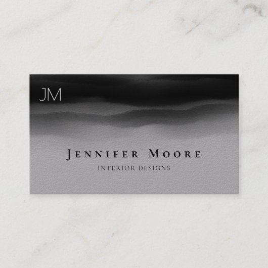 Modern Premium - Abstract monogram grijs en zwart Visitekaartje (Voorkant)