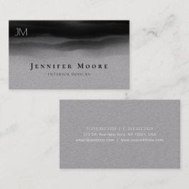 Modern Premium - Abstract monogram grijs en zwart Visitekaartje