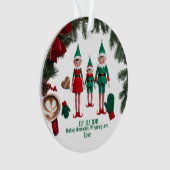 Modern Premium Elf Team Acrylic Circle Ornament  (voorkant)