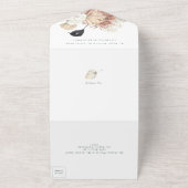 Modern Premium Wreath Pampas Emerald Green Wedding All In One Uitnodiging (Buitenkant)