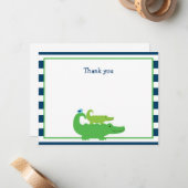 Modern Preppy Alligator Flat Bedankt voor je brief Notitiekaartje (Voorkant / Achterkant in situ)