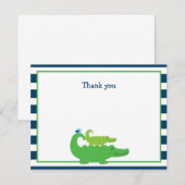 Modern Preppy Alligator Flat Bedankt voor je brief Notitiekaartje (Voorkant / Achterkant)