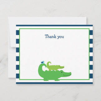 Modern Preppy Alligator Flat Bedankt voor je brief Notitiekaartje