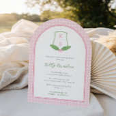 Modern Preppy Arch Green Monogram Vrijgezellenfees Kaart