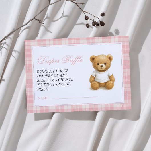Modern Preppy Beer Baby shower Luier Raffle Informatiekaartje