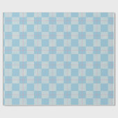 Modern Preppy Blue & Pink Plaid Wrapping Paper Cadeaupapier (Vlak)
