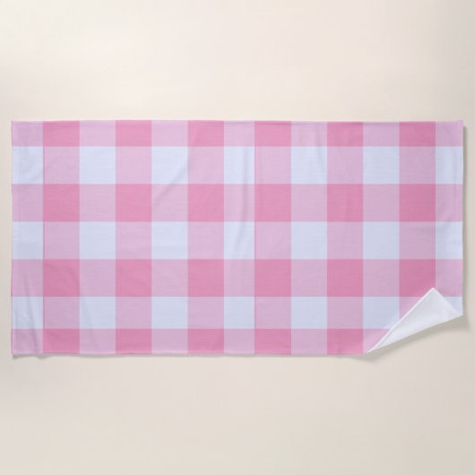 Modern Preppy Gingham Strandlaken (Voorkant)