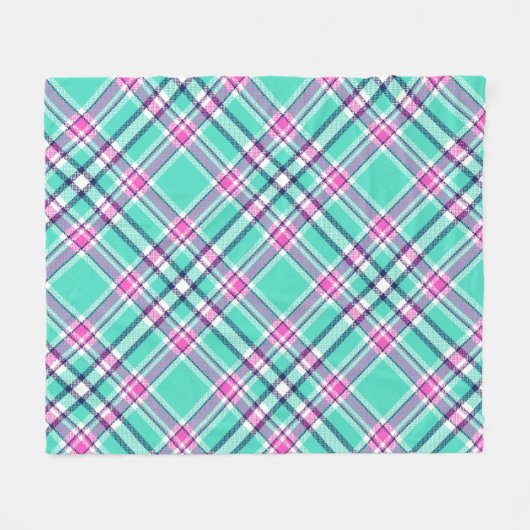 Modern  Preppy Girly Chic Tartan Pattern Fleece Deken (Voorkant (Horizontaal))