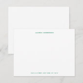 Modern Preppy Green Personalized Flat Notitiekaartje (Voorkant / Achterkant)