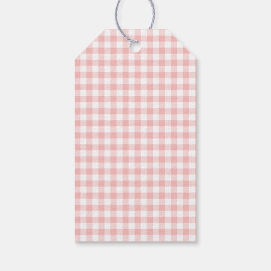 Modern Preppy Monogram en Gingham Gift Labels Cadeaulabel (Achterkant)