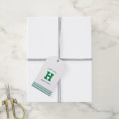Modern Preppy Monogram en Stripe Gift Labels Cadeaulabel (Met Touw)