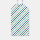 Modern Preppy Monogram en Stripe Happy Birthday Cadeaulabel (Achterkant)