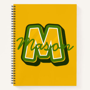 Modern Preppy Monogram Jongens Notitieboek Mason