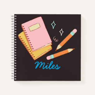 Modern Preppy Monogram Jongens Notitieboek   Miles