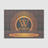 Modern Preppy Persoonlijke Monogram Familienaam Tissuepapier (Voorkant)