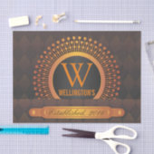 Modern Preppy Persoonlijke Monogram Familienaam Tissuepapier (Craft)